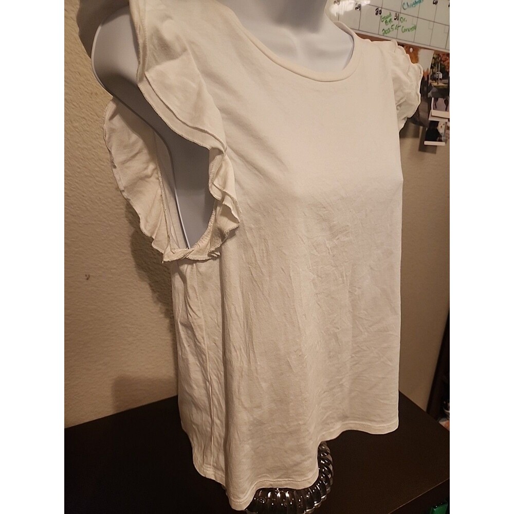 Forever 21 Women's M White Sleeveless Blouse Top Casual Summer V-Neck - Picture 4 of 7